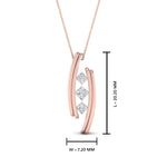 Load image into Gallery viewer, 0.25 Ctw Three Square Lab Diamond Curved Pendant For Women 14K Gold
