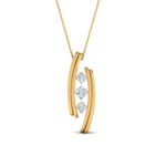 Load image into Gallery viewer, 0.25 Ctw Three Square Lab Diamond Curved Pendant For Women 14K Gold
