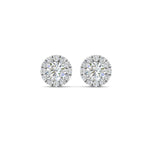 Load image into Gallery viewer, Round Cut Halo Lab Diamond Stud Women Earring For 14k White Gold | Cuts &amp; Carat
