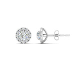 Load image into Gallery viewer, Round Cut Halo Lab Diamond Stud Women Earring For 14k White Gold | Cuts &amp; Carat
