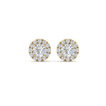 Load image into Gallery viewer, Round Cut Halo Lab Diamond Stud Women Earring For 14k Yellow Gold | Cuts &amp; Carat
