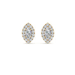 Load image into Gallery viewer, Halo Marquise Lab Diamond Stud Women Earring In 14K Yellow Gold | Cuts &amp; Carat
