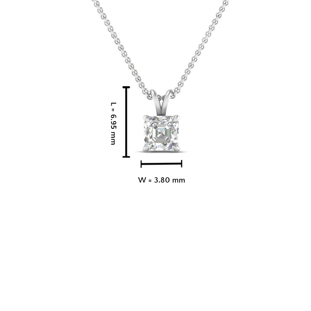 0.25 Ctw To 1 Ctw Asscher Lab Diamond Solitaire Pendant For Women 14K Gold