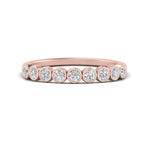 Load image into Gallery viewer, 9 Stone Lab Diamond Bezel Set Anniversary Ring For Women In 14K Rose Gold | Cuts &amp; Carat
