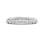 Load image into Gallery viewer, 9 Stone Lab Diamond Bezel Set Anniversary Ring For Women In 14K White Gold | Cuts &amp; Carat
