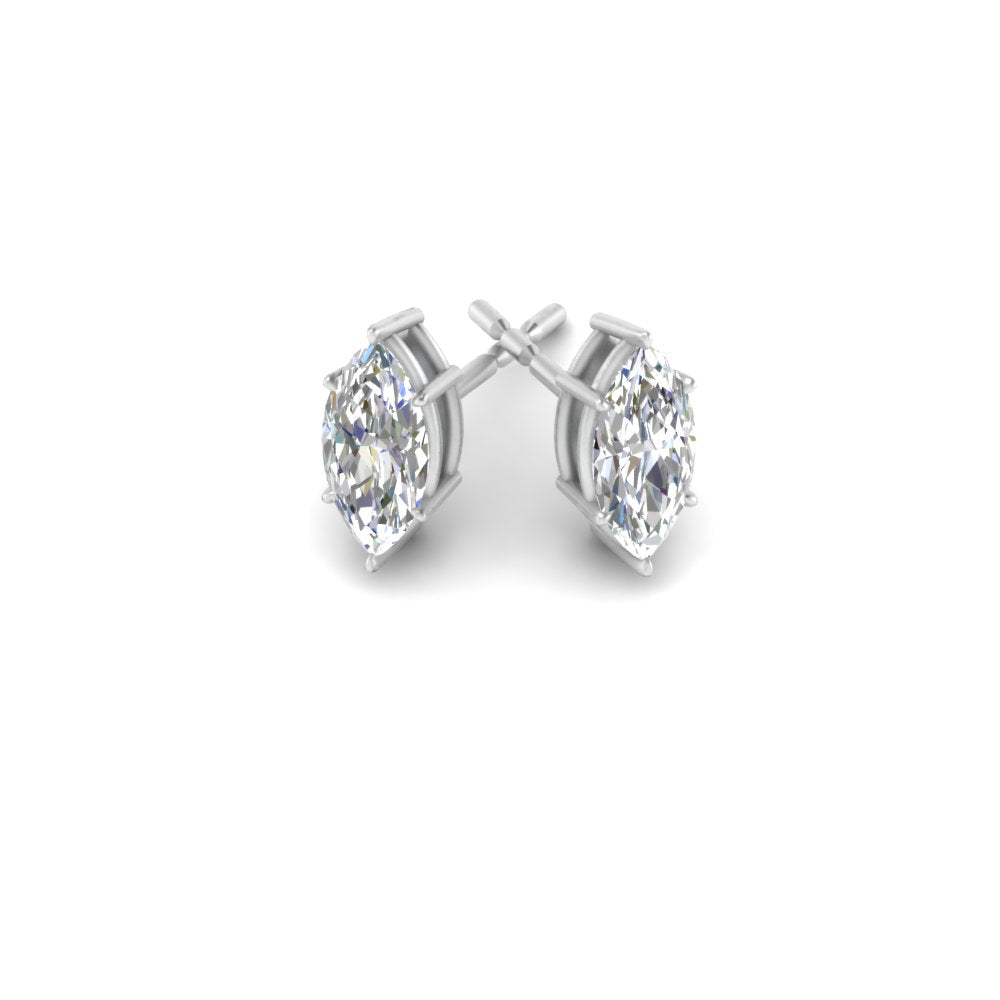 0.50 To 5 Carat Marquise Cut Lab Created Diamond Stud Earring 14K Gold