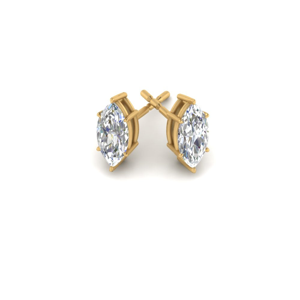 0.50 To 5 Carat Marquise Cut Lab Created Diamond Stud Earring 14K Gold