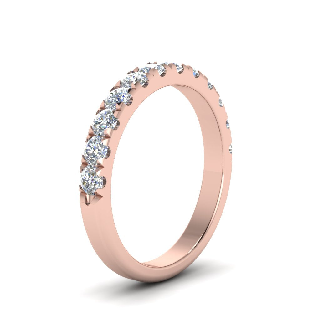 Half Eternity Scalloped Lab Diamond Ring 14K Gold