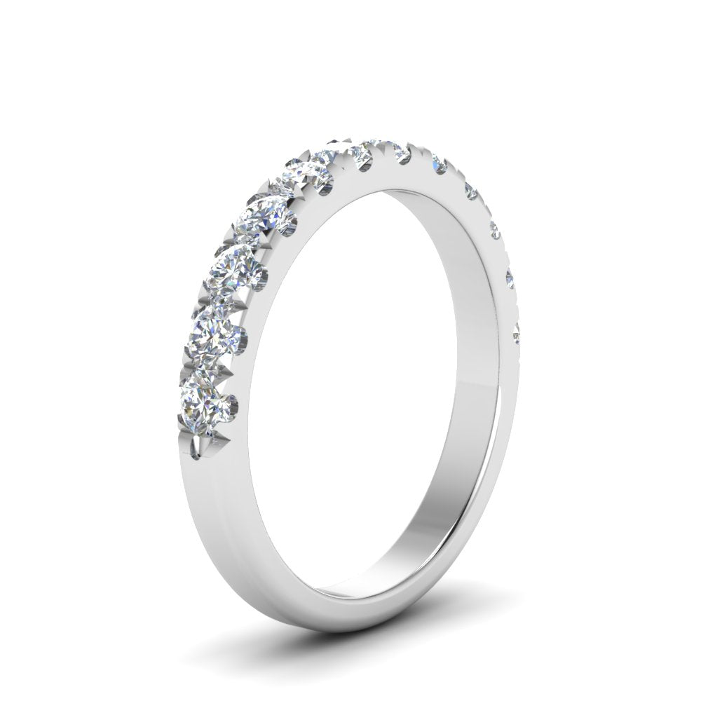 Half Eternity Scalloped Lab Diamond Ring 14K Gold