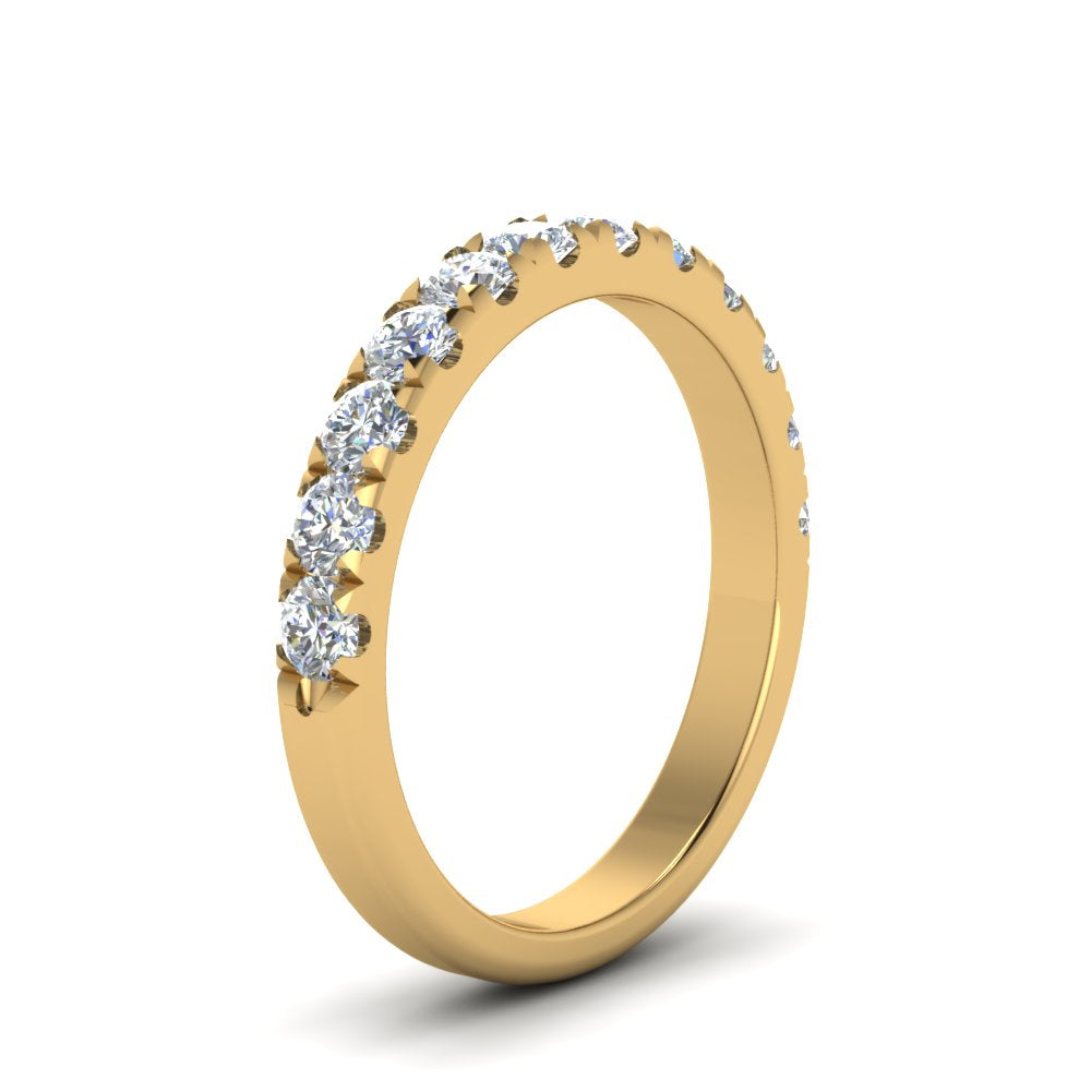 Half Eternity Scalloped Lab Diamond Ring 14K Gold