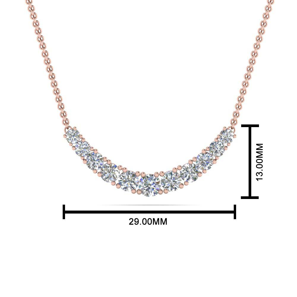 1 Ctw Lab Diamond Graduated Smile Necklace For Women 14K Gold