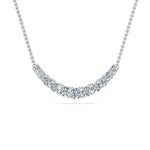 Load image into Gallery viewer, 1 Ctw Lab Diamond Graduated Smile Necklace For Women 14K Gold
