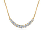 Load image into Gallery viewer, 1 Ctw Lab Diamond Graduated Smile Necklace For Women 14K Gold
