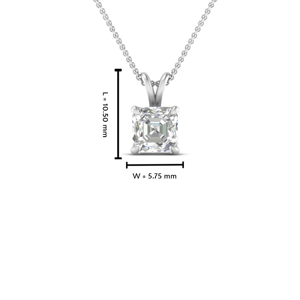 0.25 Ctw To 1 Ctw Asscher Lab Diamond Solitaire Pendant For Women 14K Gold