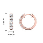 Load image into Gallery viewer, 1 Carat Round Cut Lab Diamond 5 Stone Huggie Earrings 14K Gold
