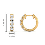 Load image into Gallery viewer, 1 Carat Round Cut Lab Diamond 5 Stone Huggie Earrings 14K Gold
