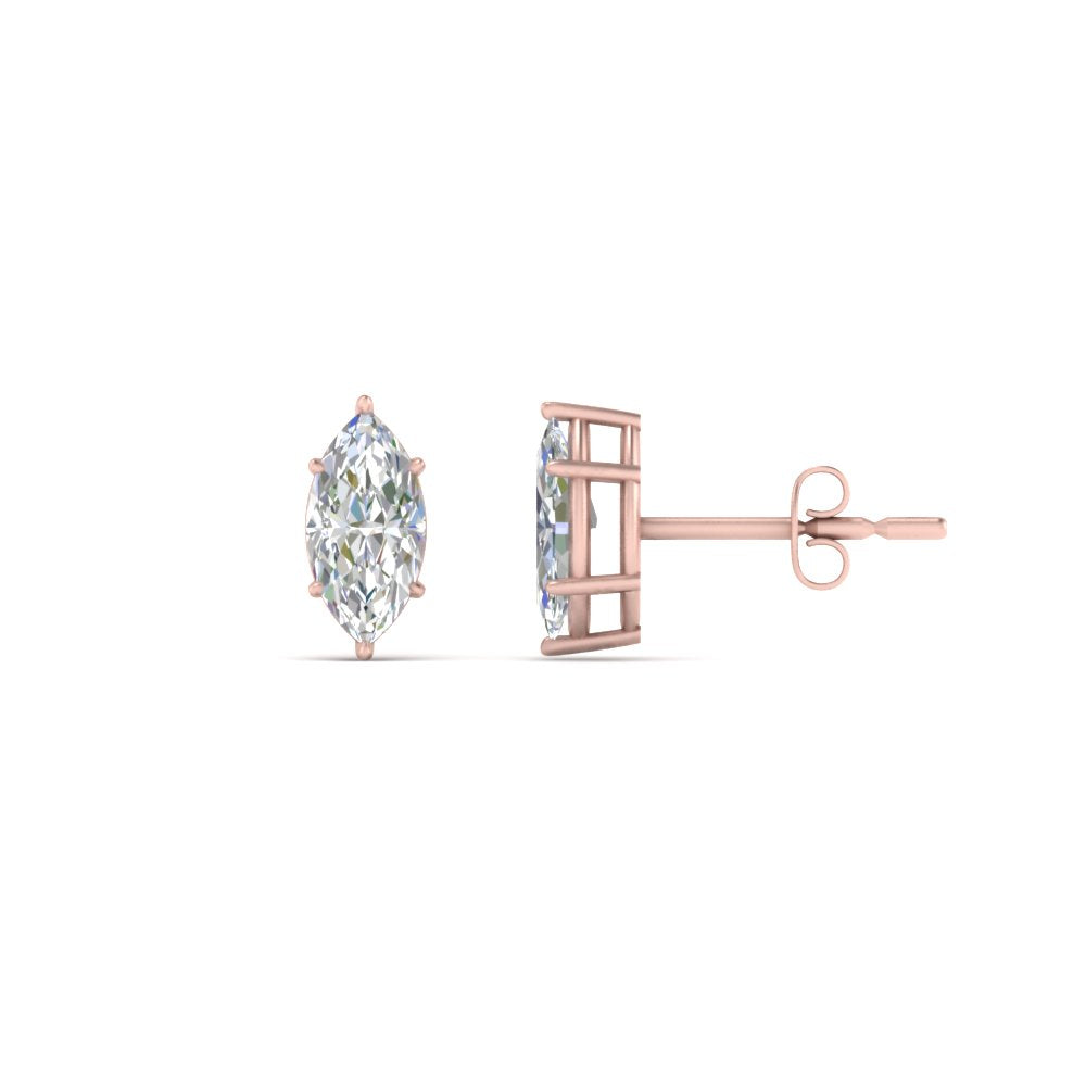 0.50 To 5 Carat Marquise Lab Created Diamond Stud Earring 14K Gold