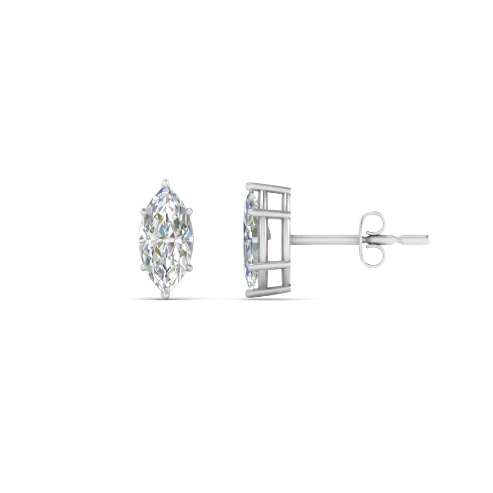 0.50 To 5 Carat Marquise Lab Created Diamond Stud Earring 14K Gold