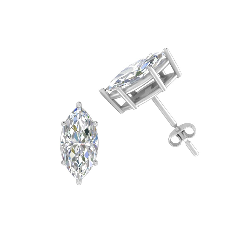 0.50 To 5 Carat Marquise Lab Created Diamond Stud Earring 14K Gold