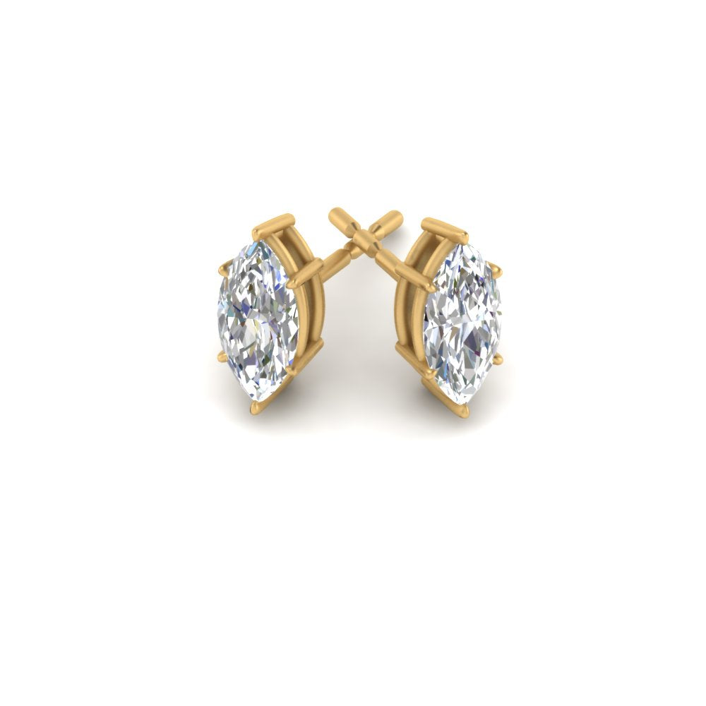 0.50 To 5 Carat Marquise Lab Created Diamond Stud Earring 14K Gold