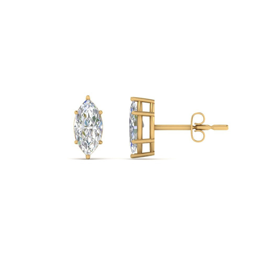 0.50 To 5 Carat Marquise Lab Created Diamond Stud Earring 14K Gold