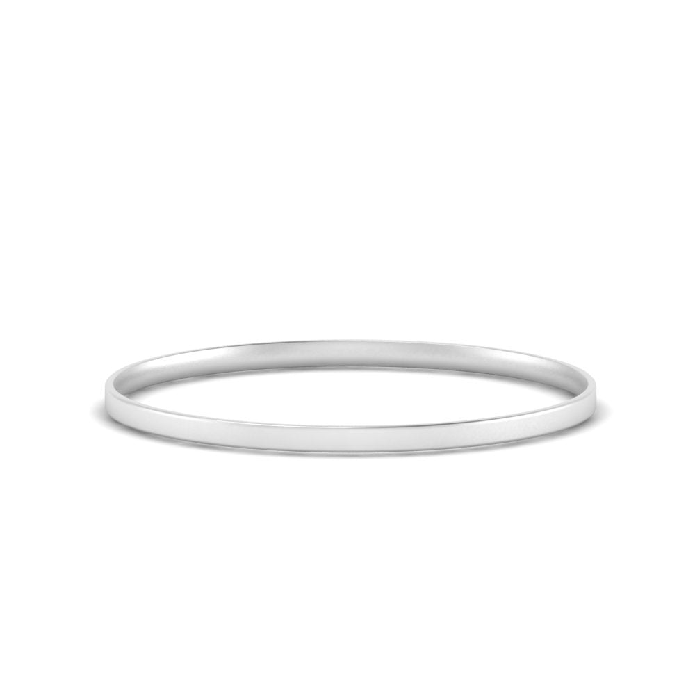 Comfort Fit Light Weight Flat Stacking Mens Band In 14K White Gold | Cuts & Carat