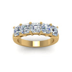 Load image into Gallery viewer, Five Stone Asscher Cut Lab Diamond Ring 14K Gold
