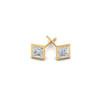 Load image into Gallery viewer, 0.50 To 5 Carat Lab Diamond Square Stud Bezel Set Earring For Women 14K Gold
