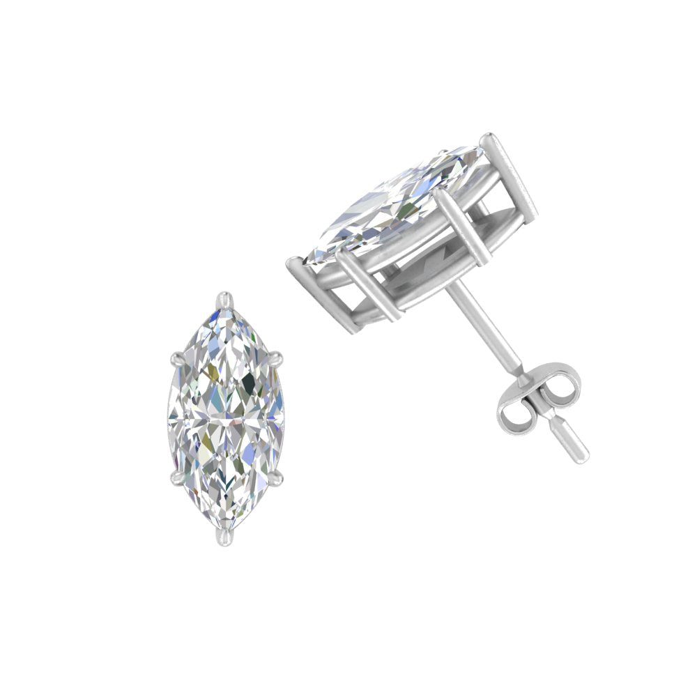 0.50 To 5 Carat Marquise Lab Created Diamond Stud Earring 14K Gold