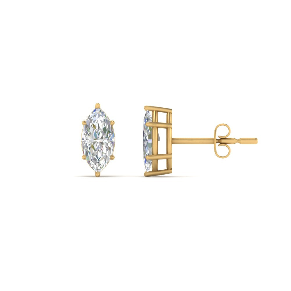 0.50 To 5 Carat Marquise Lab Created Diamond Stud Earring 14K Gold