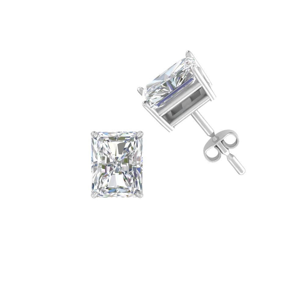 1/2 To 4 Carat Radiant Cut Lab Created Diamond Women Stud Earring 14K Gold