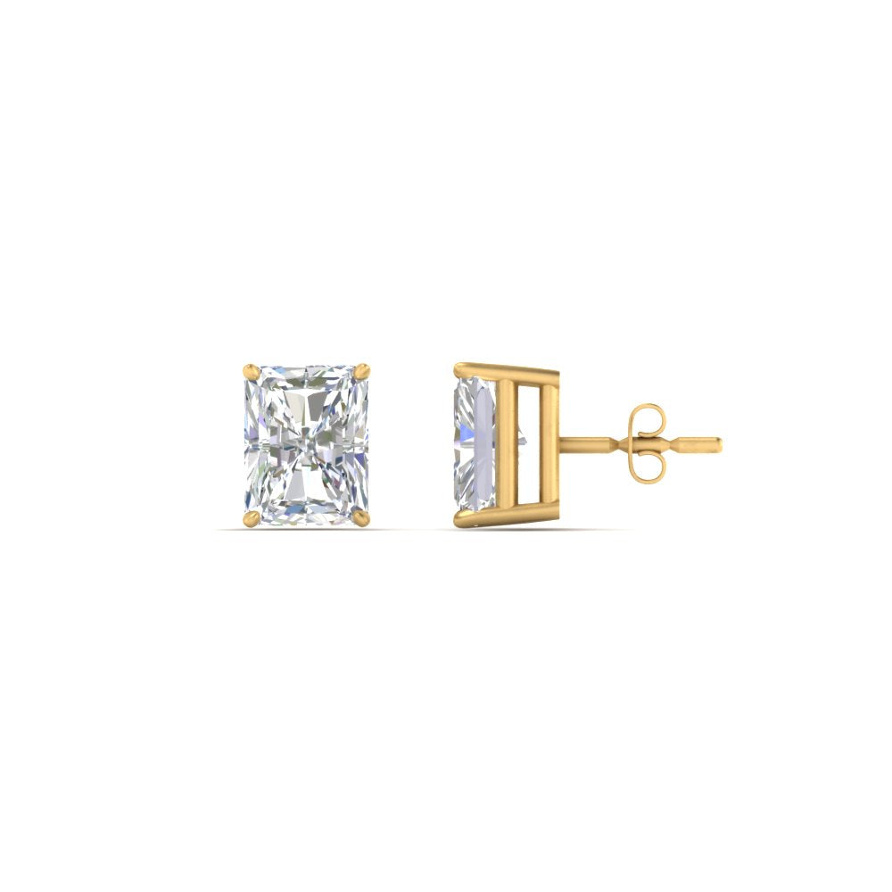 1/2 To 4 Carat Radiant Cut Lab Created Diamond Women Stud Earring 14K Gold