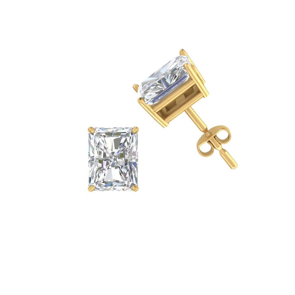 1/2 To 4 Carat Radiant Cut Lab Created Diamond Women Stud Earring 14K Gold