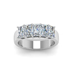 Load image into Gallery viewer, 0.50 To 5 Ct Radiant Cut Lab Diamond Five Stone Wedding Band 14k Gold
