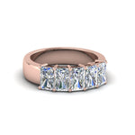 Load image into Gallery viewer, 0.50 To 5 Ct Radiant Cut Lab Diamond Five Stone Wedding Band 14k Gold
