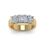 Load image into Gallery viewer, 0.50 To 5 Ct Radiant Cut Lab Diamond Five Stone Wedding Band 14k Gold
