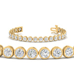 Load image into Gallery viewer, 2.50 To 12 Carat Lab Diamond Bezel Set Tennis Bracelet 14K Gold
