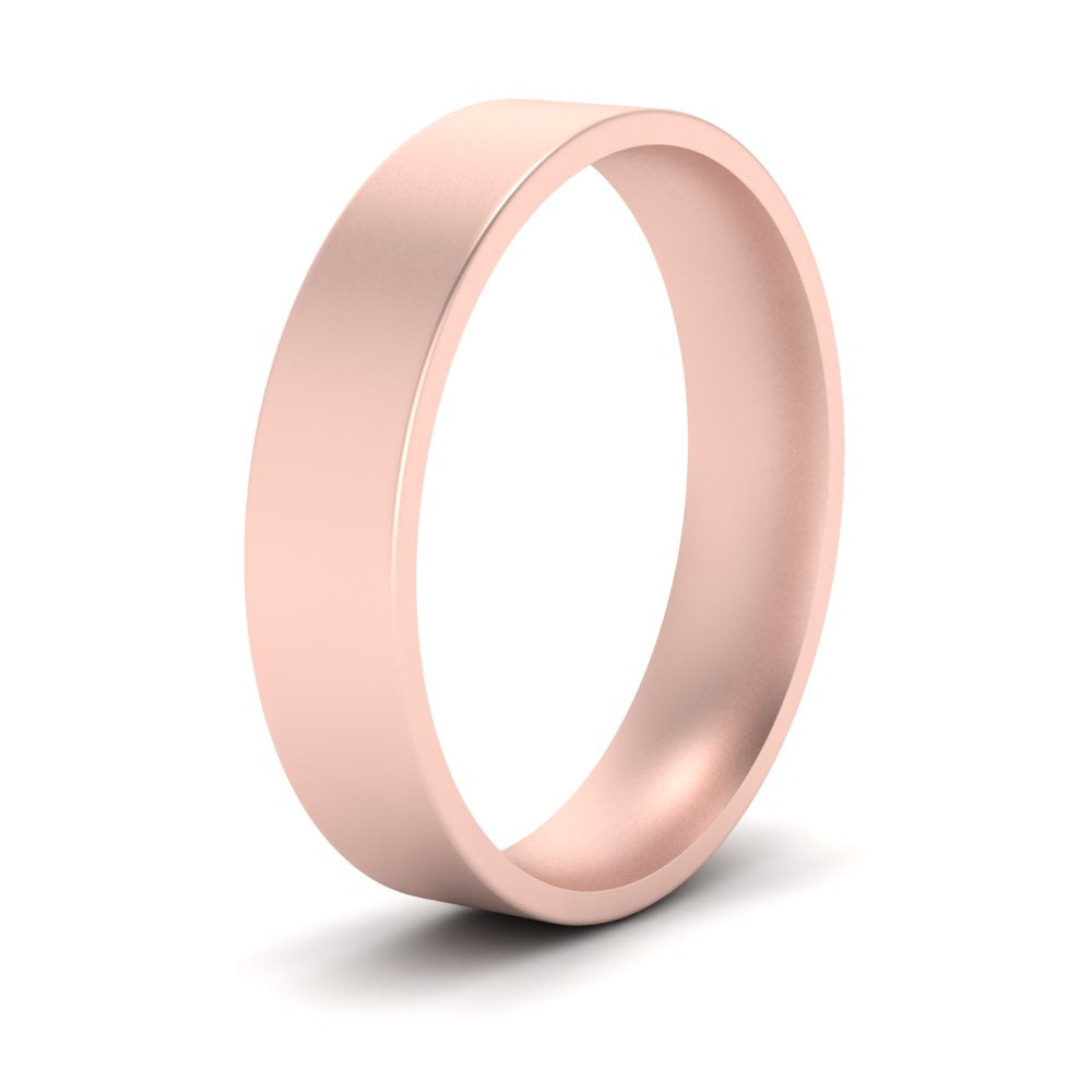 Comfort Fit Light Weight Flat Stacking Mens Band In 14K Rose Gold | Cuts & Carat