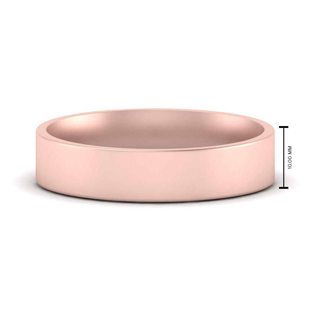 Comfort Fit Light Weight Flat Stacking Mens Band In 14K Rose Gold | Cuts & Carat