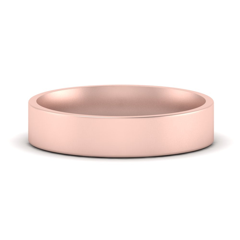 Comfort Fit Light Weight Flat Stacking Mens Band In 14K Rose Gold | Cuts & Carat