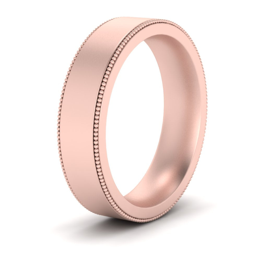 12 MM Flat Stack Stepped Edge Comfort Fit Mens Wedding Band 14K Rose Gold | Cuts & Carat