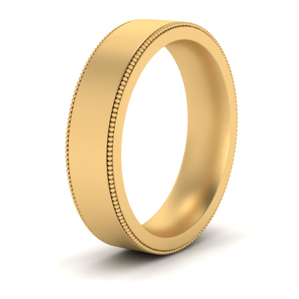 12 MM Flat Stack Stepped Edge Comfort Fit Mens Wedding Band 14K Yellow Gold | Cuts & Carat