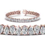 Load image into Gallery viewer, 7.50 To 20 Carat Pear Cut Lab Diamond Tennis Bracelet 14K Gold
