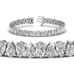 Load image into Gallery viewer, 7.50 To 20 Carat Pear Cut Lab Diamond Tennis Bracelet 14K Gold
