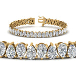 Load image into Gallery viewer, 7.50 To 20 Carat Pear Cut Lab Diamond Tennis Bracelet 14K Gold
