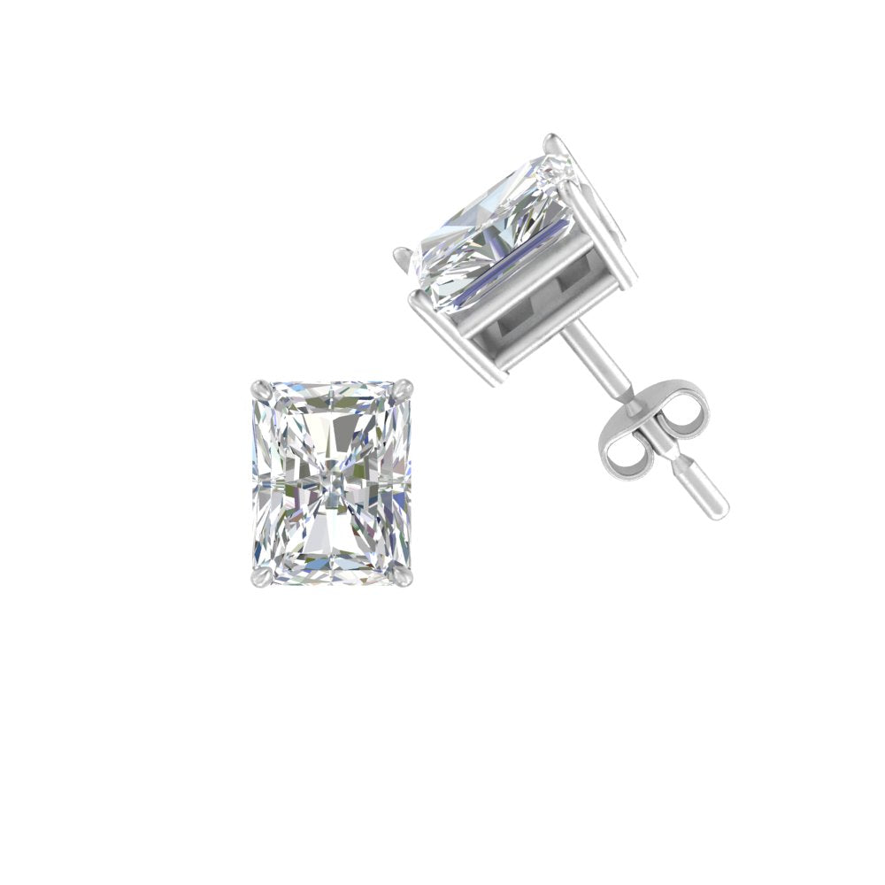 1/2 To 4 Carat Radiant Cut Lab Created Diamond Women Stud Earring 14K Gold