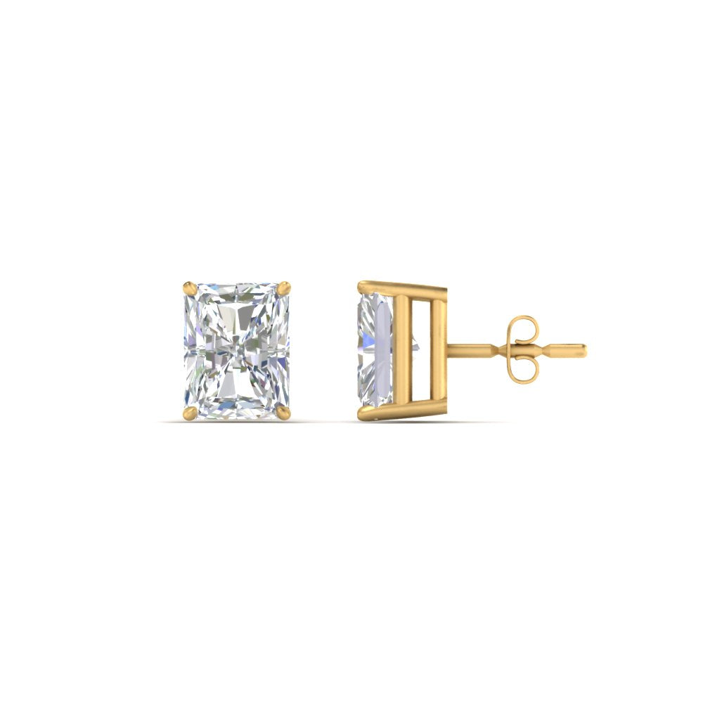 1/2 To 4 Carat Radiant Cut Lab Created Diamond Women Stud Earring 14K Gold