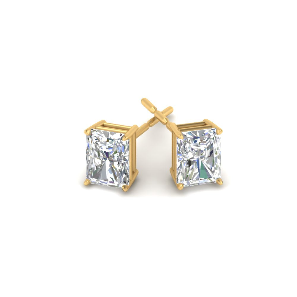 1/2 To 4 Carat Radiant Cut Lab Created Diamond Women Stud Earring 14K Gold