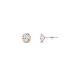 Load image into Gallery viewer, 0.5 To 5 Carat Lab Diamond Cushion Stud Bezel Set Earring For Women 14K Gold
