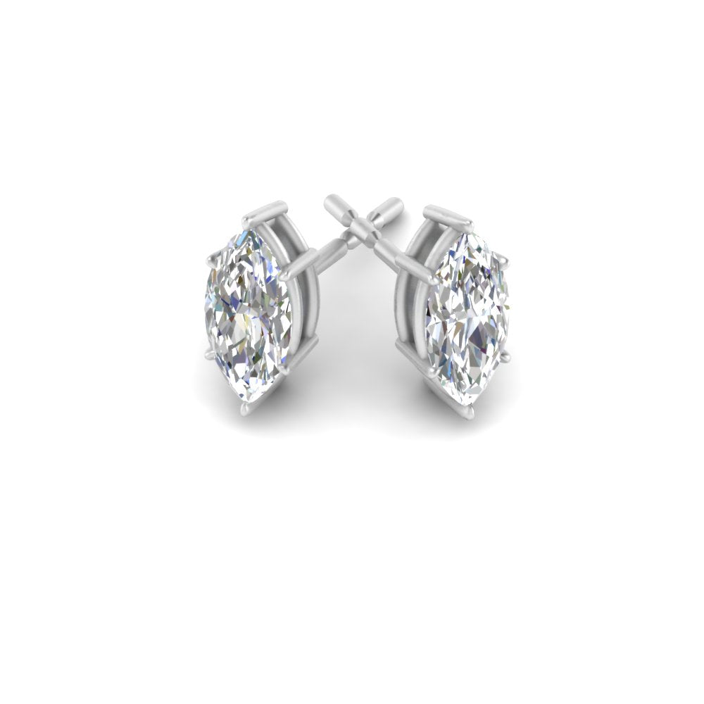 0.50 To 5 Carat Marquise Lab Created Diamond Stud Earring 14K Gold